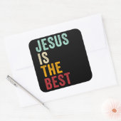 JESUS is 最高の The – 子供と大人のキリスト教の信仰 スクエアシール (封筒)