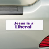 Jesus is a Liberal バンパーステッカー (車上)