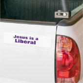 Jesus is a Liberal バンパーステッカー (トラック上)