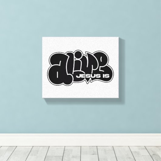 Jesus Is Alive Graffiti キャンバスプリント (インサイチュ (ウッドフロア))