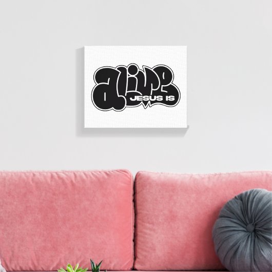 Jesus Is Alive Graffiti キャンバスプリント (インサイチュ (リビング))