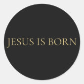 JESUS IS BORN Minimalist Christmas Sticker ラウンドシール (正面)