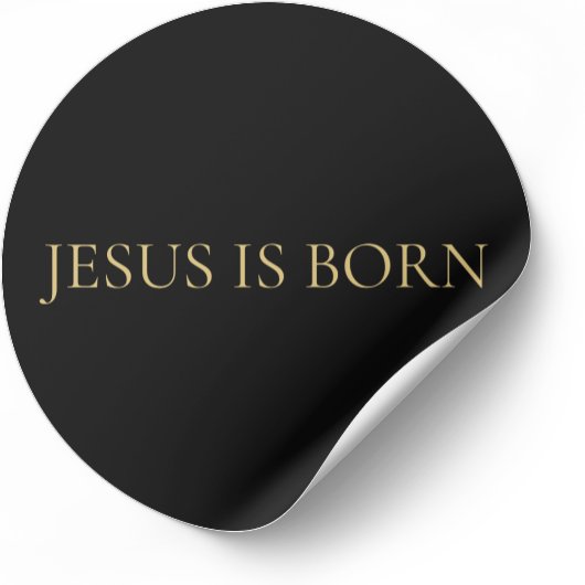 JESUS IS BORN Minimalist Christmas Sticker ラウンドシール