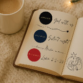 JESUS IS BORN Red Minimal Christmas Sticker #4  ラウンドシール