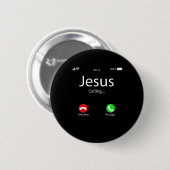 Jesus Is Calling Christian 缶バッジ (正面&裏面)