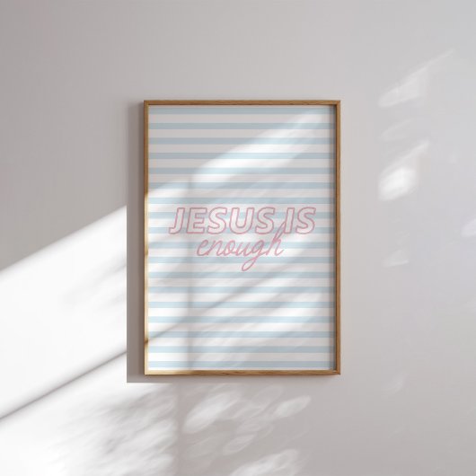 Jesus Is Enough Minimal Pastel Christian Wall Art  ポスター