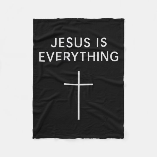 Jesus Is Everything Minimal Cross Christian Faith フリースブランケット (正面)