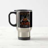 Jesus Is Heart Skeleton Hand Minimal Design トラベルマグ (左)