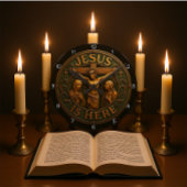 Jesus Is Here Religious  ラウンド壁時計