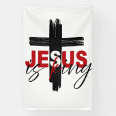 JESUS Is King 信仰表明アート 横断幕 (縦)