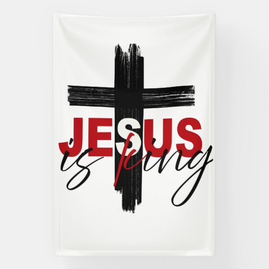 JESUS Is King 信仰表明アート 横断幕 (縦)