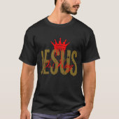 Jesus is King Christian Bible Spiritual For Men Tシャツ (正面)