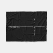 Jesus Is King Cross Christian Faith Bible Verse  フリースブランケット (正面(横))