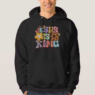 Jesus Is King Flower Hippie Colorful パーカ