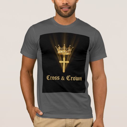 Jesus Is King Gold Crown Christian Men’s T-Shirt Tシャツ (正面)