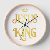Jesus Is King Gold Crown Minimalist Wall Clock 壁時計 (正面)