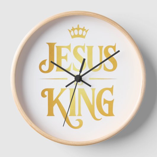 Jesus Is King Gold Crown Minimalist Wall Clock 壁時計 (正面)