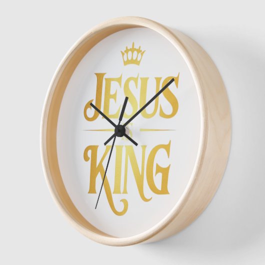 Jesus Is King Gold Crown Minimalist Wall Clock 壁時計 (傾斜)