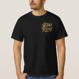 Jesus Is King Gold Font Christian Statement Tシャツ