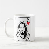 Jesus Is King Jesus King Of Hearts Card Christian コーヒーマグカップ (左)