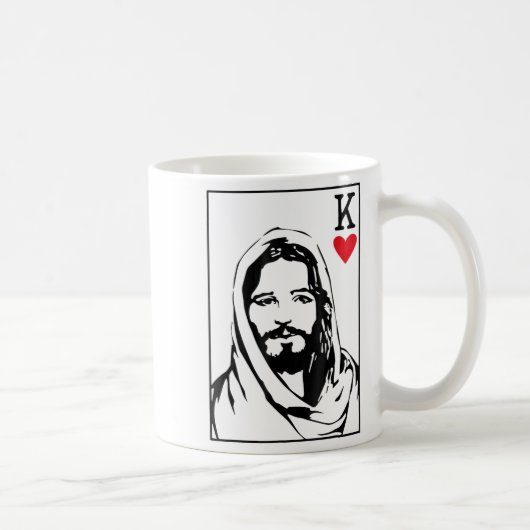 Jesus Is King Jesus King Of Hearts Card Christian コーヒーマグカップ (右)