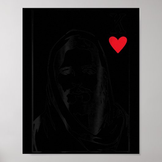 Jesus Is King Jesus King Of Hearts Card Christian ポスター (正面)