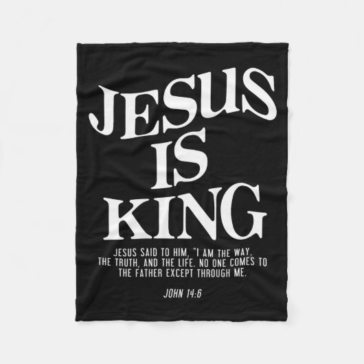 Jesus Is King John Bible Verse Christian Religious フリースブランケット (正面)
