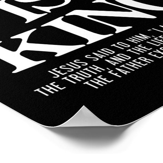 Jesus Is King John Bible Verse Christian Religious ポスター (角)