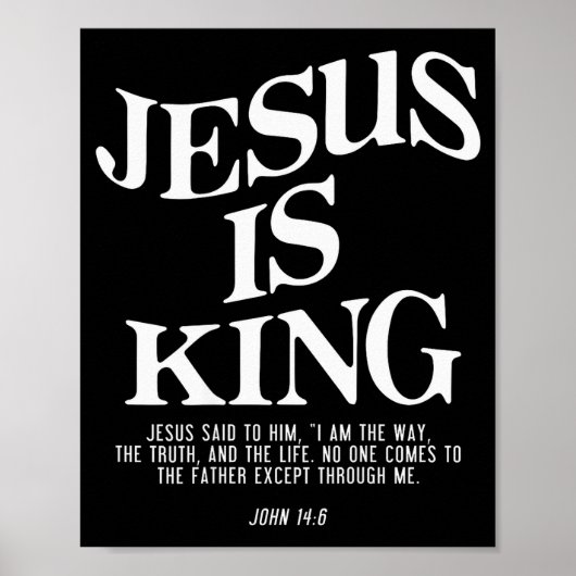 Jesus Is King John Bible Verse Christian Religious ポスター (正面)