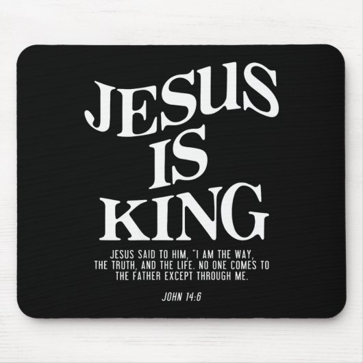 Jesus Is King John Bible Verse Christian Religious マウスパッド (正面)