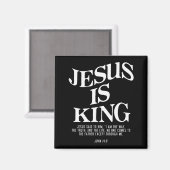 Jesus Is King John Bible Verse Christian Religious マグネット (正面/裏面)