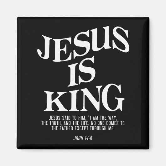Jesus Is King John Bible Verse Christian Religious マグネット (正面)