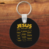 Jesus Is King Names Of God Hebrew Jesus Christian  キーホルダー (正面)