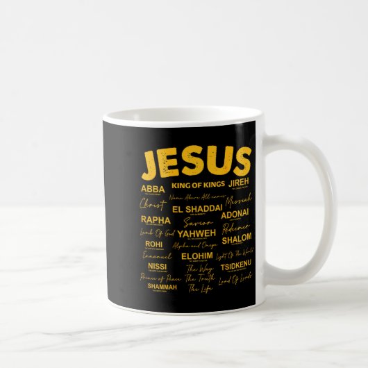 Jesus Is King Names Of God Hebrew Jesus Christian コーヒーマグカップ (右)