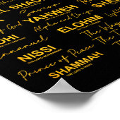 Jesus Is King Names Of God Hebrew Jesus Christian  ポスター (角)