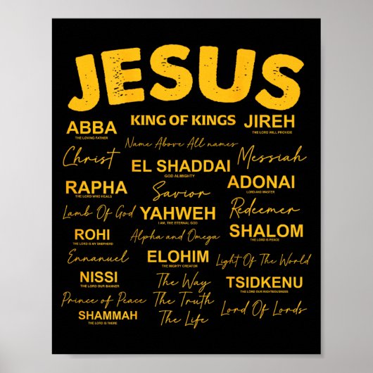 Jesus Is King Names Of God Hebrew Jesus Christian  ポスター (正面)