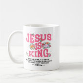 Jesus Is King Nk Christian Toddler God Sister Daug コーヒーマグカップ (左)