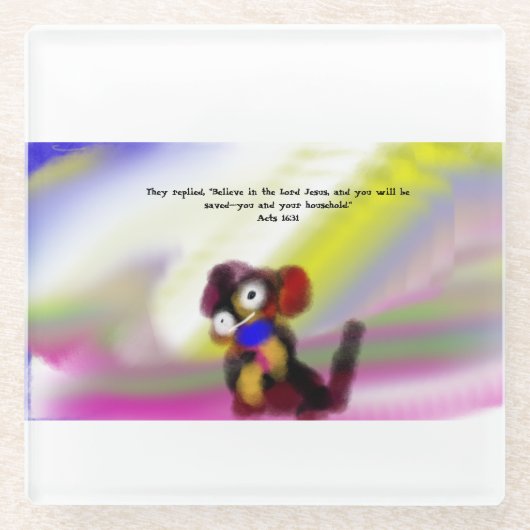 jesus is light ガラスコースター (正面)