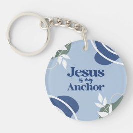 Jesus is My Anchor Floral Christian Gift  キーホルダー