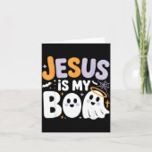 Jesus Is My Boo Cute Christian Halloween Ghost Fun カード (正面)
