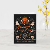 Jesus Is My Boo Soky Christian Funny Halloween  カード (黄色い花)