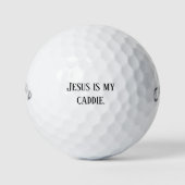 「Jesus Is My Caddie」クリスチャンゴルファー激励デザイン ゴルフボール (正面)