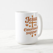 Jesus is my Emotional Support コーヒーマグカップ (正面右)