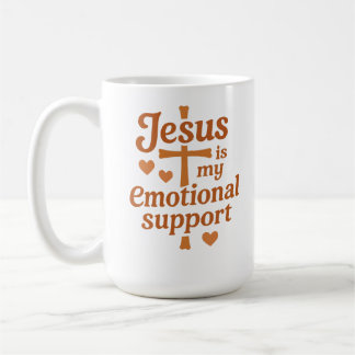 Jesus is my Emotional Support コーヒーマグカップ