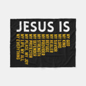 Jesus Is My Everything Christian God Jesus Religio フリースブランケット (正面(横))