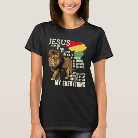 Jesus Is My God My King Black History Month BLM Me Tシャツ (正面)