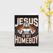 Jesus Is My Homeboy Religious Gym Christian Faith  カード (黄色い花)