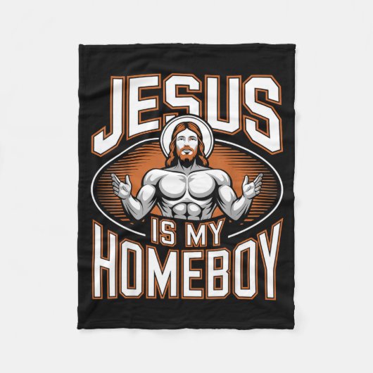 Jesus Is My Homeboy Religious Gym Christian Faith  フリースブランケット (正面)