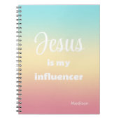 Jesus is my Influencer | Personalized Rainbow ノートブック (正面)