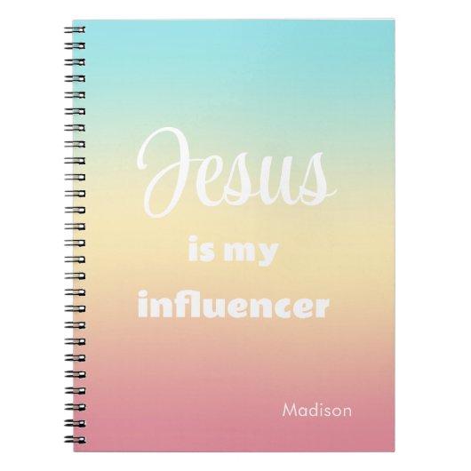 Jesus is my Influencer | Personalized Rainbow  ノートブック (正面)